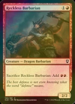 Photo1: [FOIL] Reckless Barbarian 【ENG】 [CLB-Red-C]