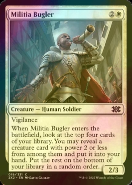 Photo1: [FOIL] Militia Bugler 【ENG】 [2X2-White-C] (1)