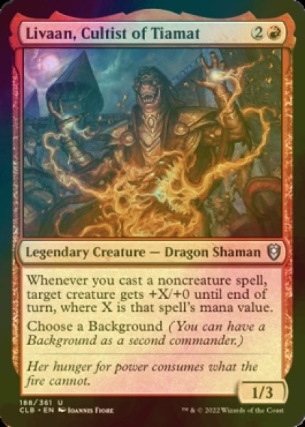 Photo1: [FOIL] Livaan, Cultist of Tiamat 【ENG】 [CLB-Red-U] (1)