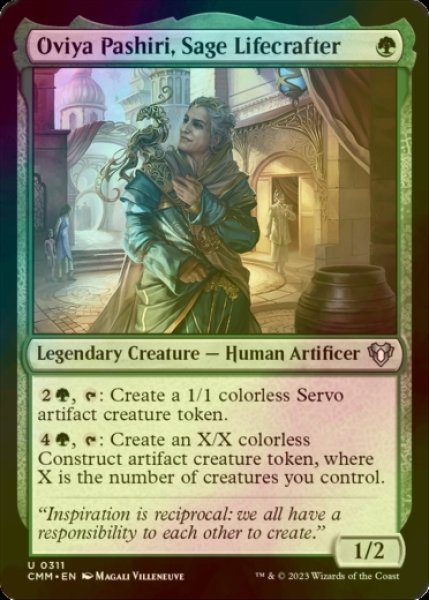 Photo1: [FOIL] Oviya Pashiri, Sage Lifecrafter 【ENG】 [CMM-Green-U] (1)