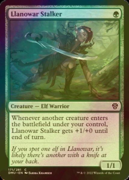 Photo1: [FOIL] Llanowar Stalker 【ENG】 [DMU-Green-C] (1)