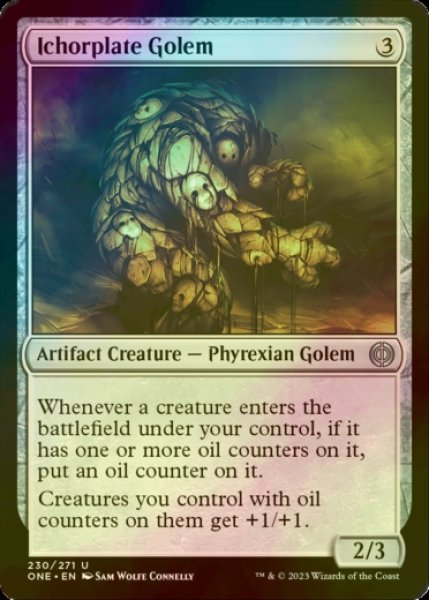 Photo1: [FOIL] Ichorplate Golem 【ENG】 [ONE-Artifact-U] (1)