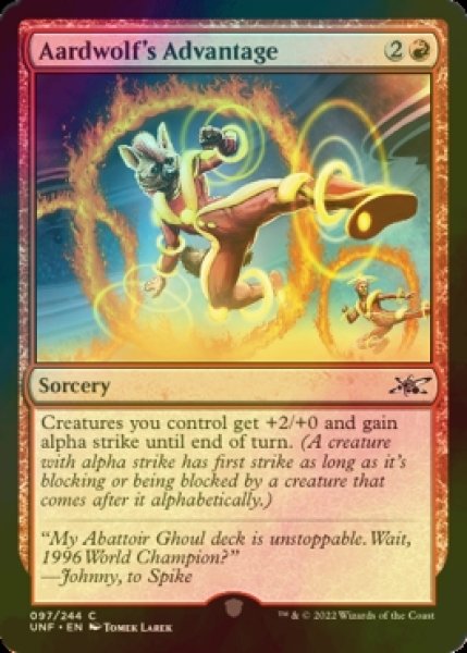 Photo1: [FOIL] Aardwolf's Advantage 【ENG】 [UNF-Red-C] (1)